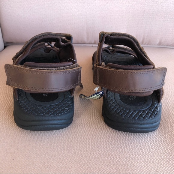 Sonoma Genuine Leather Stingray Removable Back Strap Brown Adjustable Sandals 7 - Picture 8 of 14